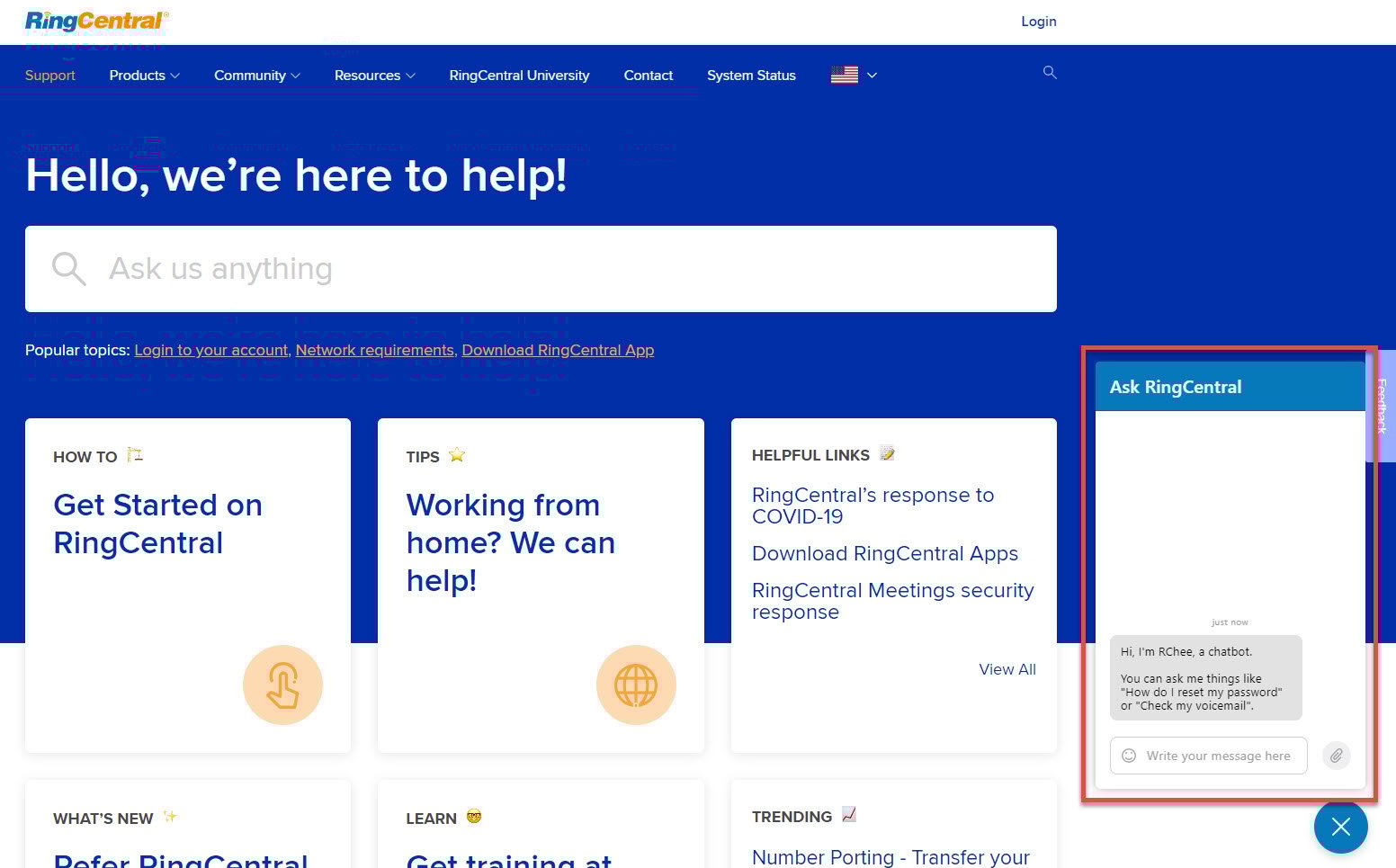 Respuesta a la COVID19 y preguntas frecuentes Soporte RingCentral