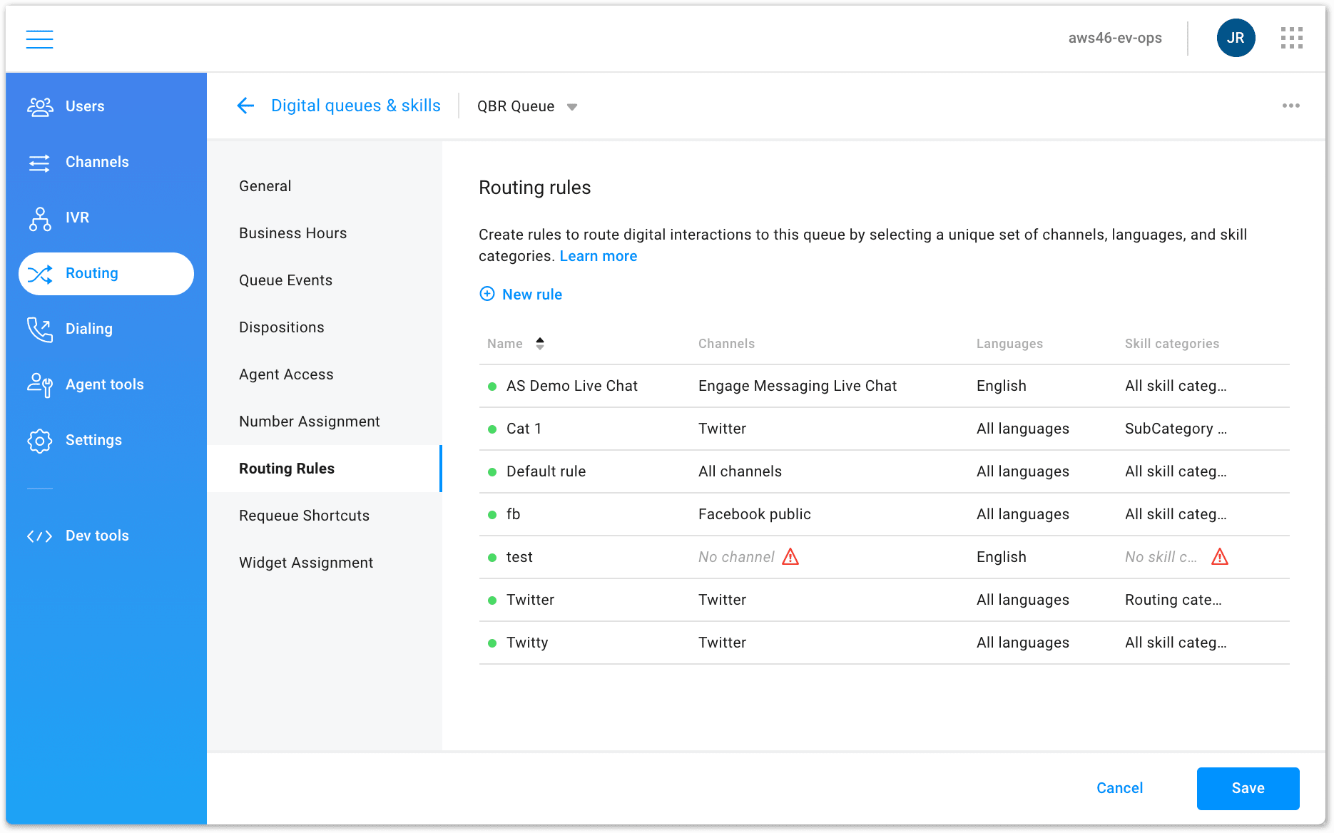 Intro to routing rules RingCentral Engage Voice