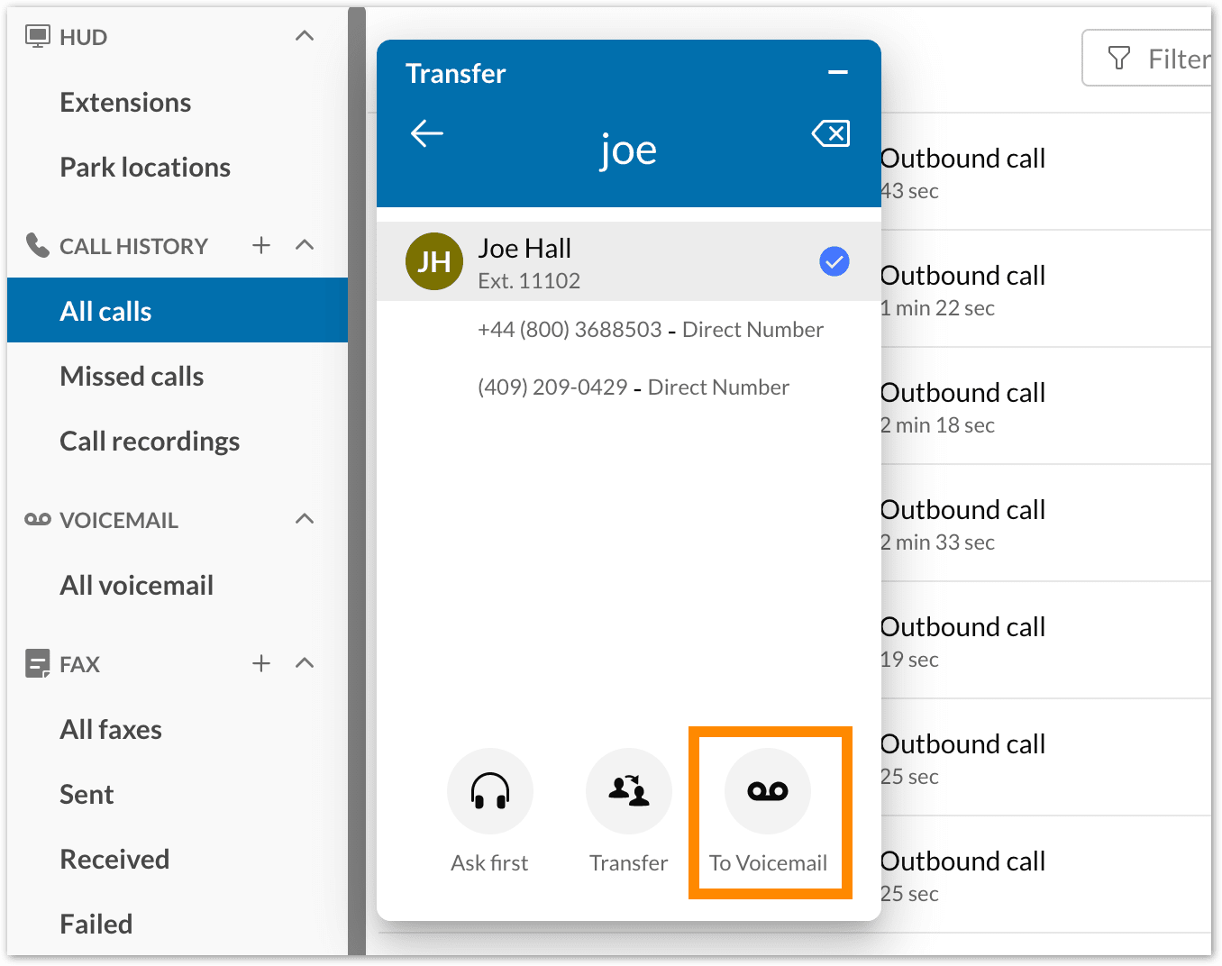 Transferring a call in the RingCentral app RingCentral MVP