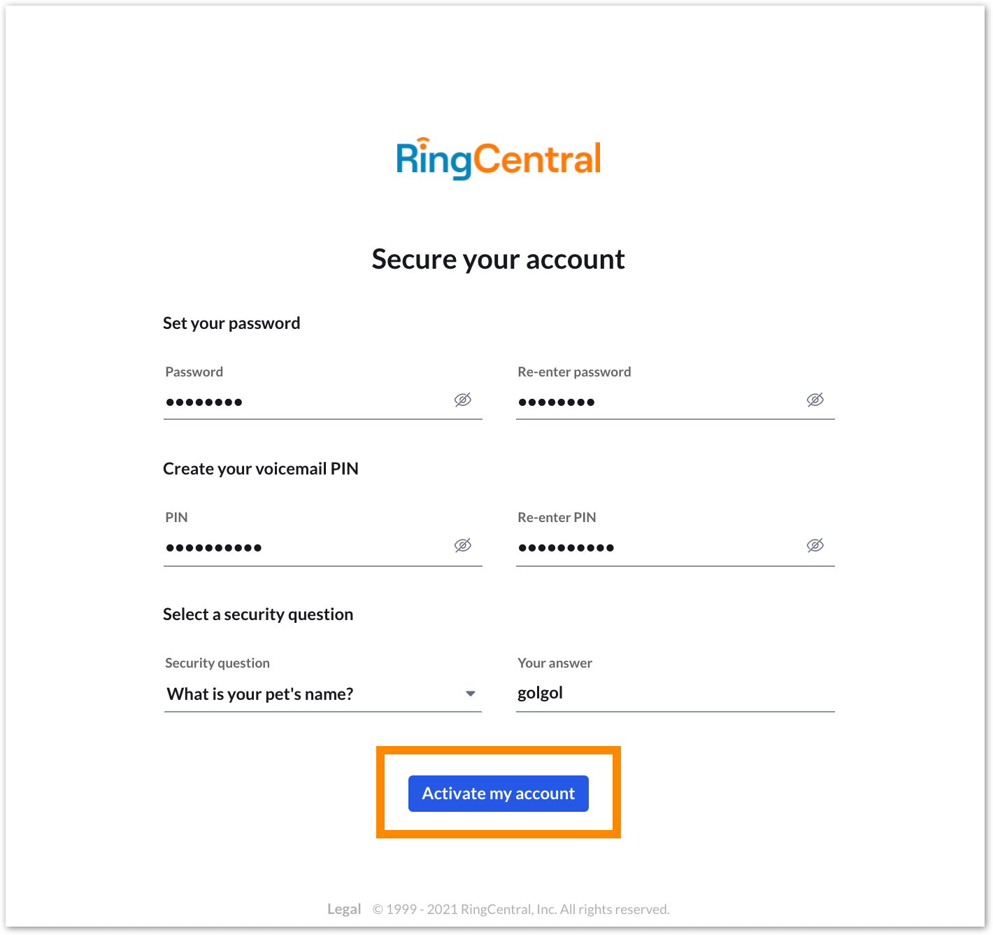 Activating your RingCentral account RingCentral app Brongus