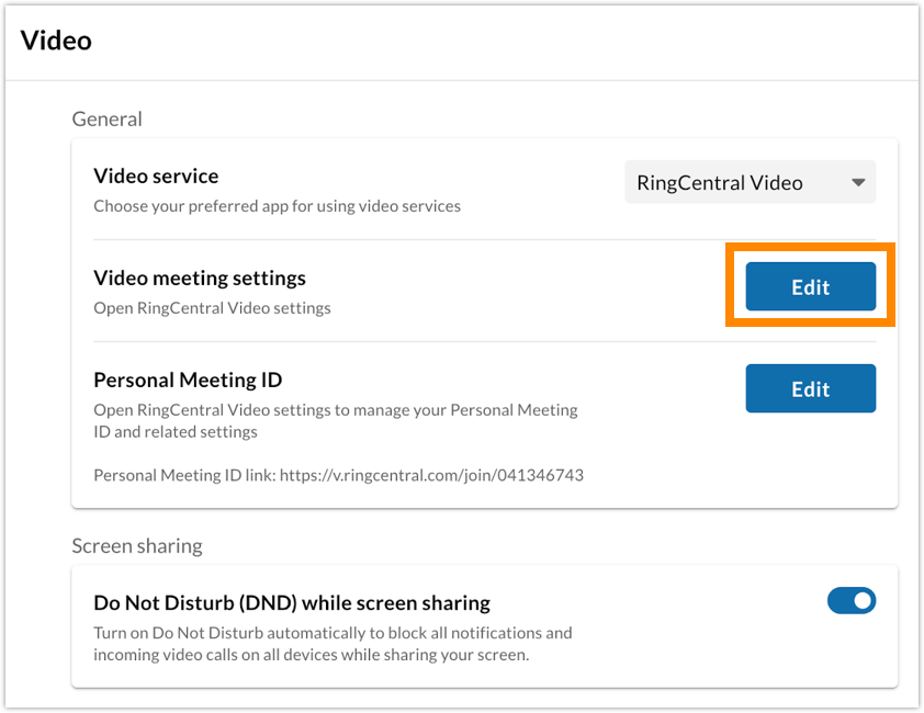 Enabling entry and exit tones in RingCentral Video on RingCentral app