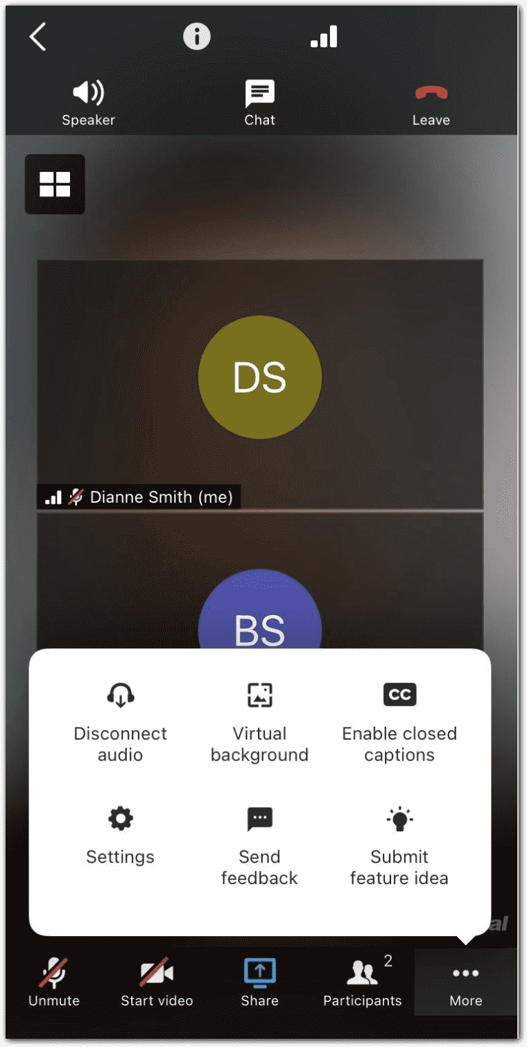 Using RingCentral Video attendee controls on mobile RingCentral app