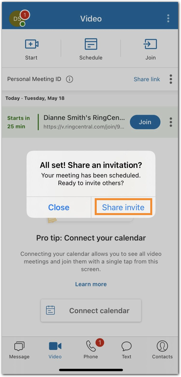 Schedule a Meeting in the RingCentral Mobile App — RingCentral Help Center