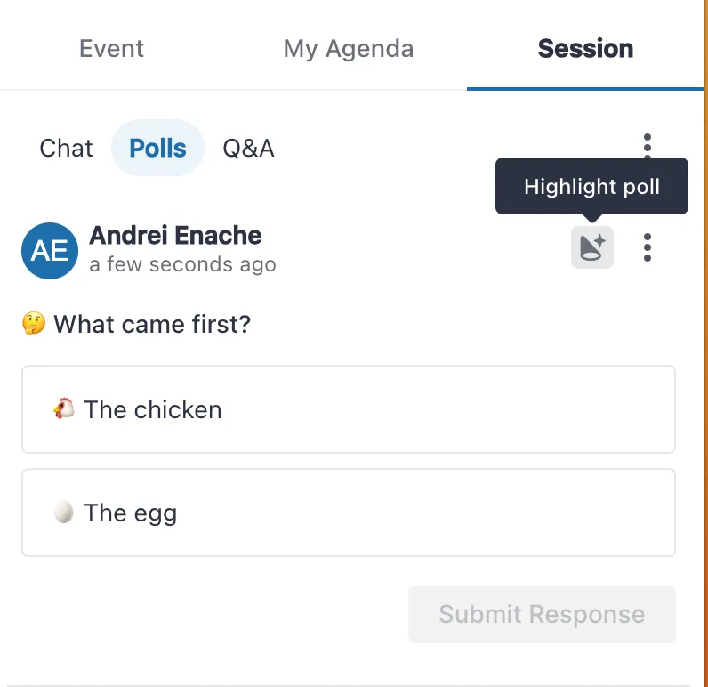 Highlight polls on screen