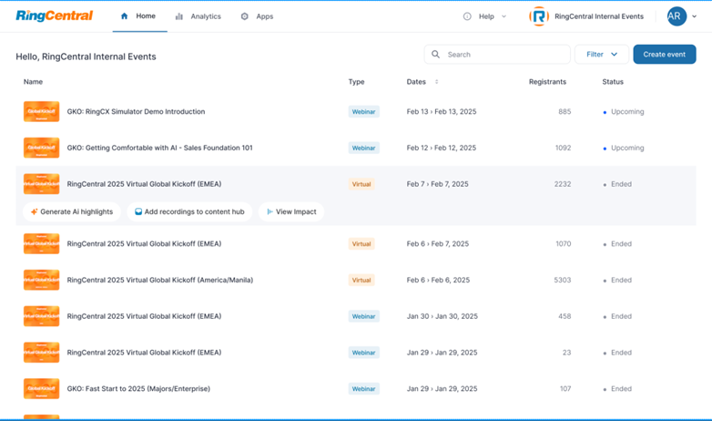 RingCentral Events Release Notes | RingCentral Support