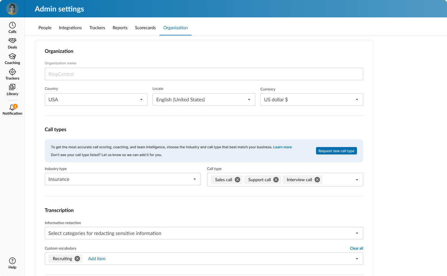 Custom Call Type Definition
